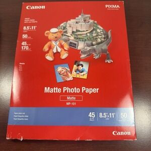 Canon Matte Pixma Photo Paper MP-101 8.5x11 Letter 50 Sheets White 45lb